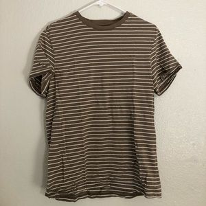 H&M Brown Striped Tshirt
